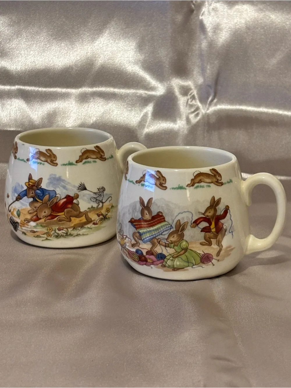 Set of 2 Vintage Royal Doulton Bunnykins Fine Bone Child’s Mugs
